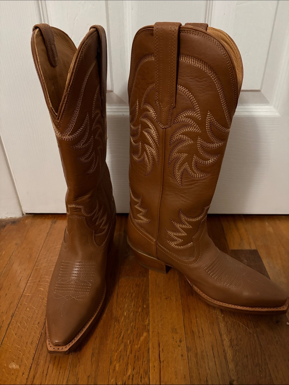 Tecovas Brown Leather Western Heeled Boots